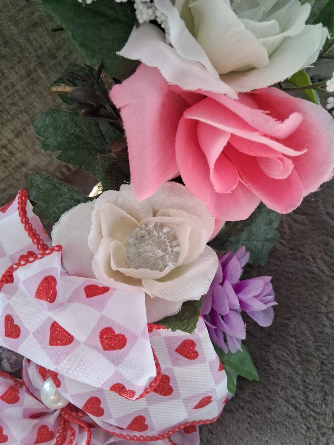 Floral Heart Wreath with Bow - photo 2