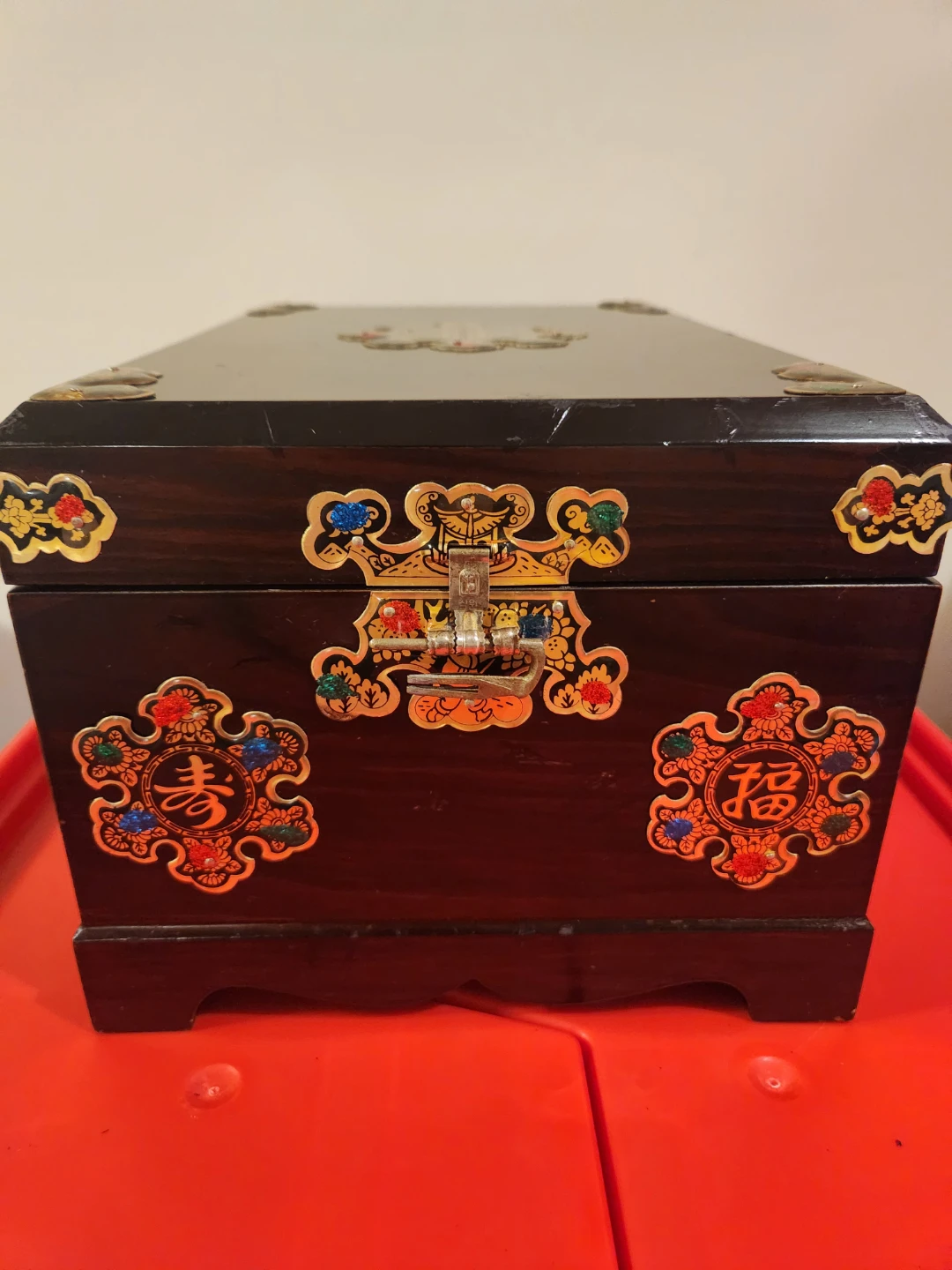 Korean Traditional Jewelry Box with Mirror Antique  Vanity Box - photo 2