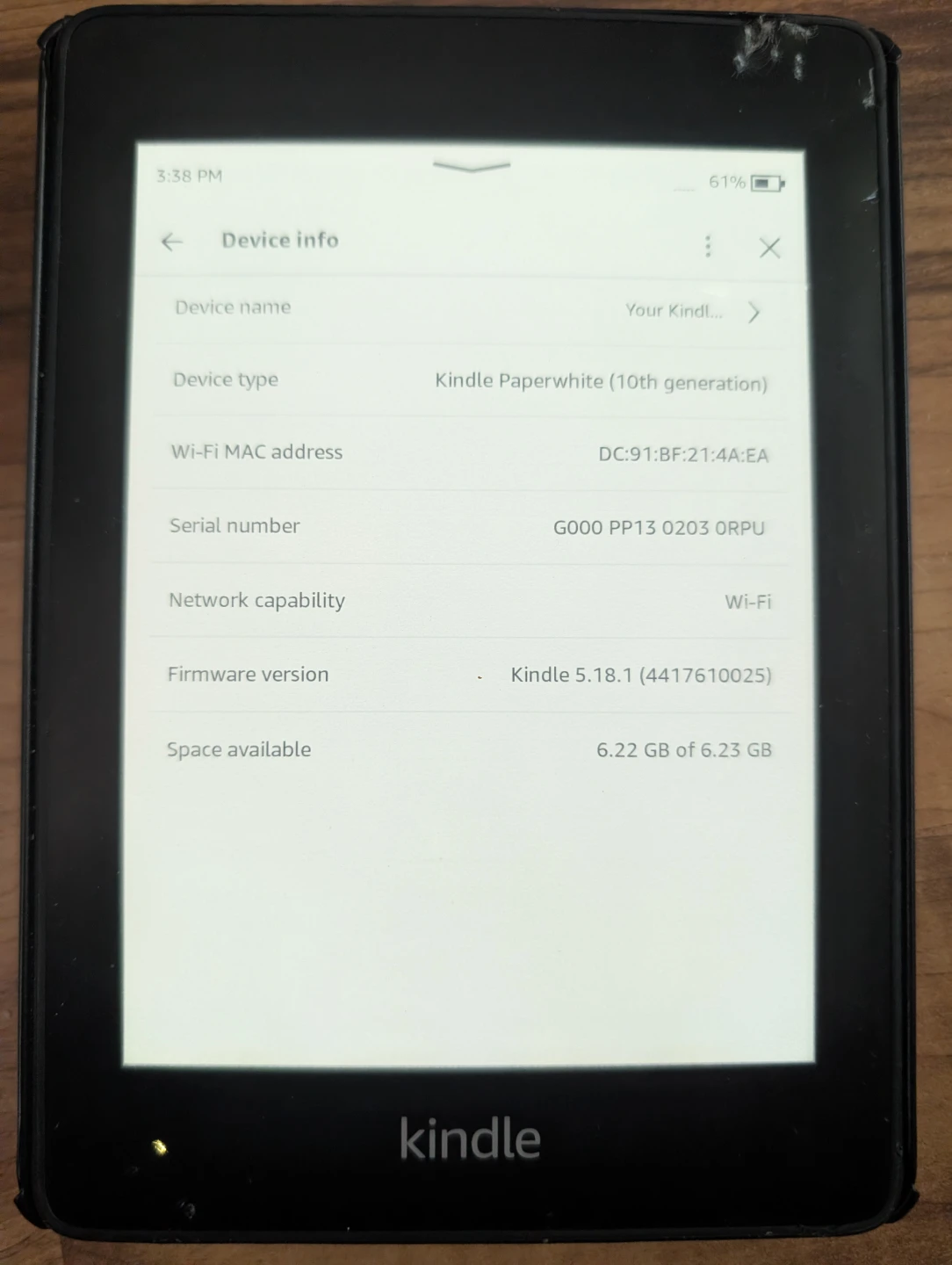 Amazon Kindle Paperwhite (10th Gen) E-reader