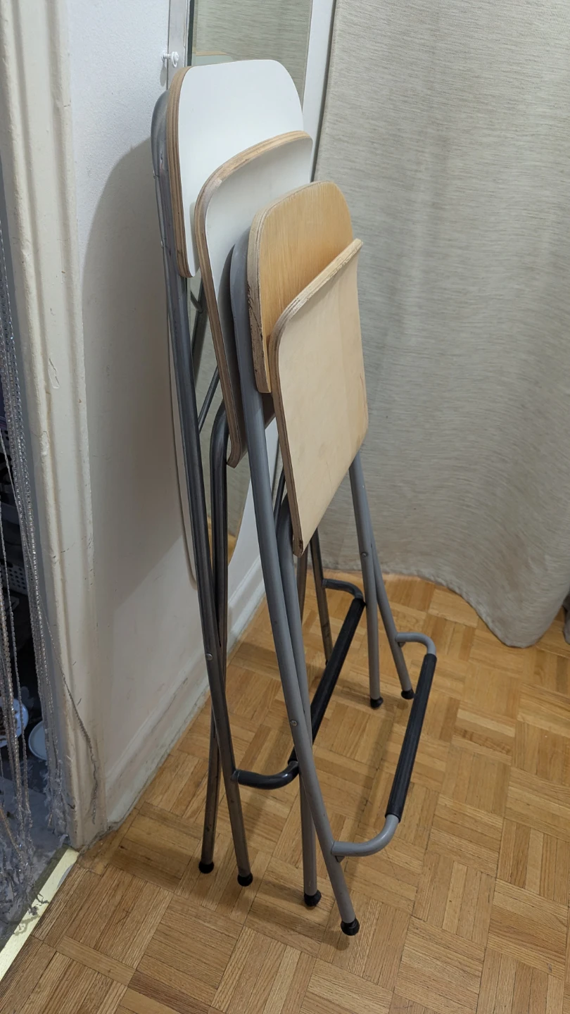 Bar Stool with backrest, foldable, counter height Portable Chair - photo 3