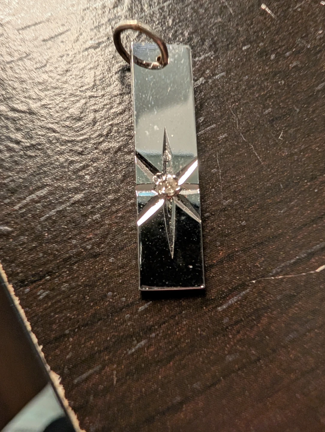 Silver Tone Pendant with Star Design