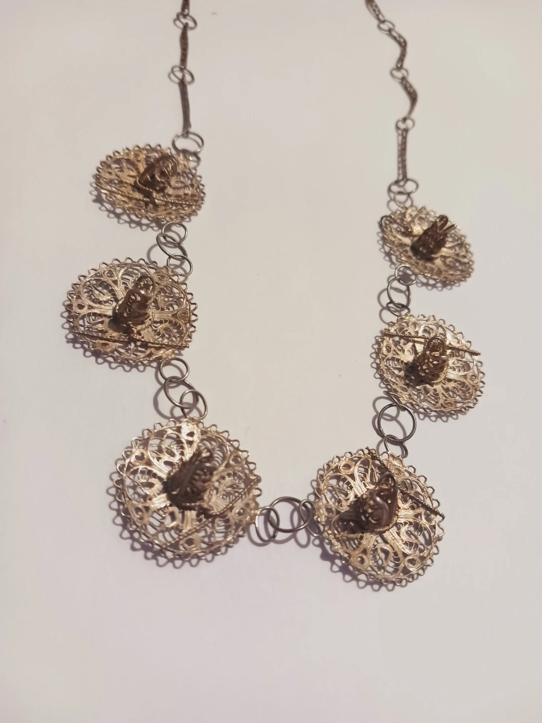 Beautiful Vintage Sterling Silver 925 Filigree Necklace