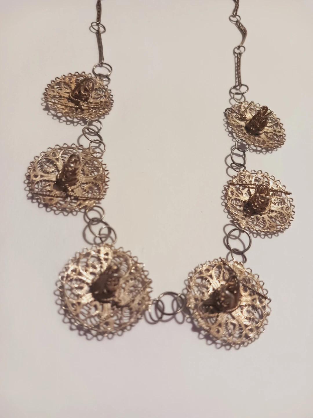 Beautiful Vintage Sterling Silver 925 Filigree Necklace - photo 2