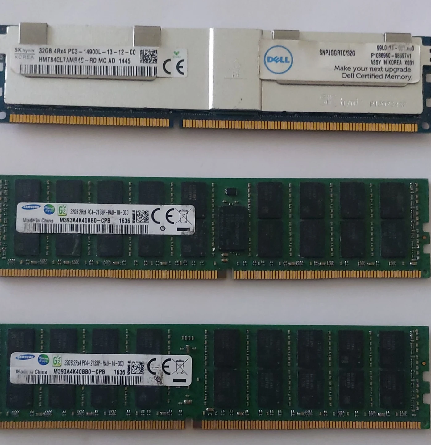 3x 32GB DDR4 RAM Modules - SK Hynix & Samsung