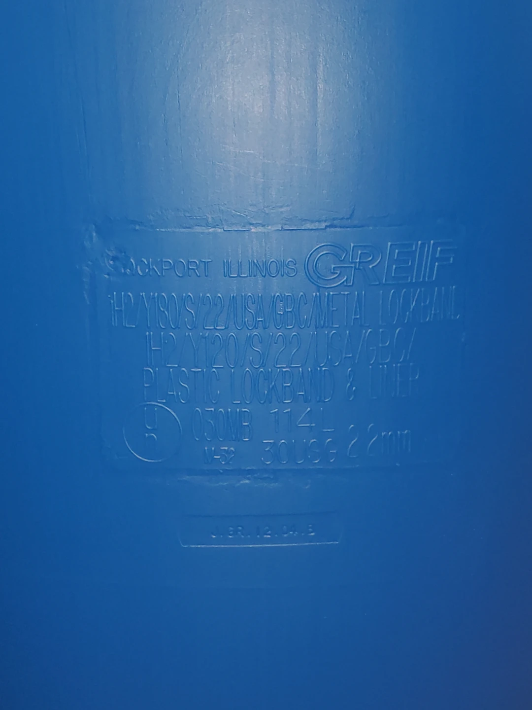 Greif 30-gallon Blue Plastic Drum - photo 5