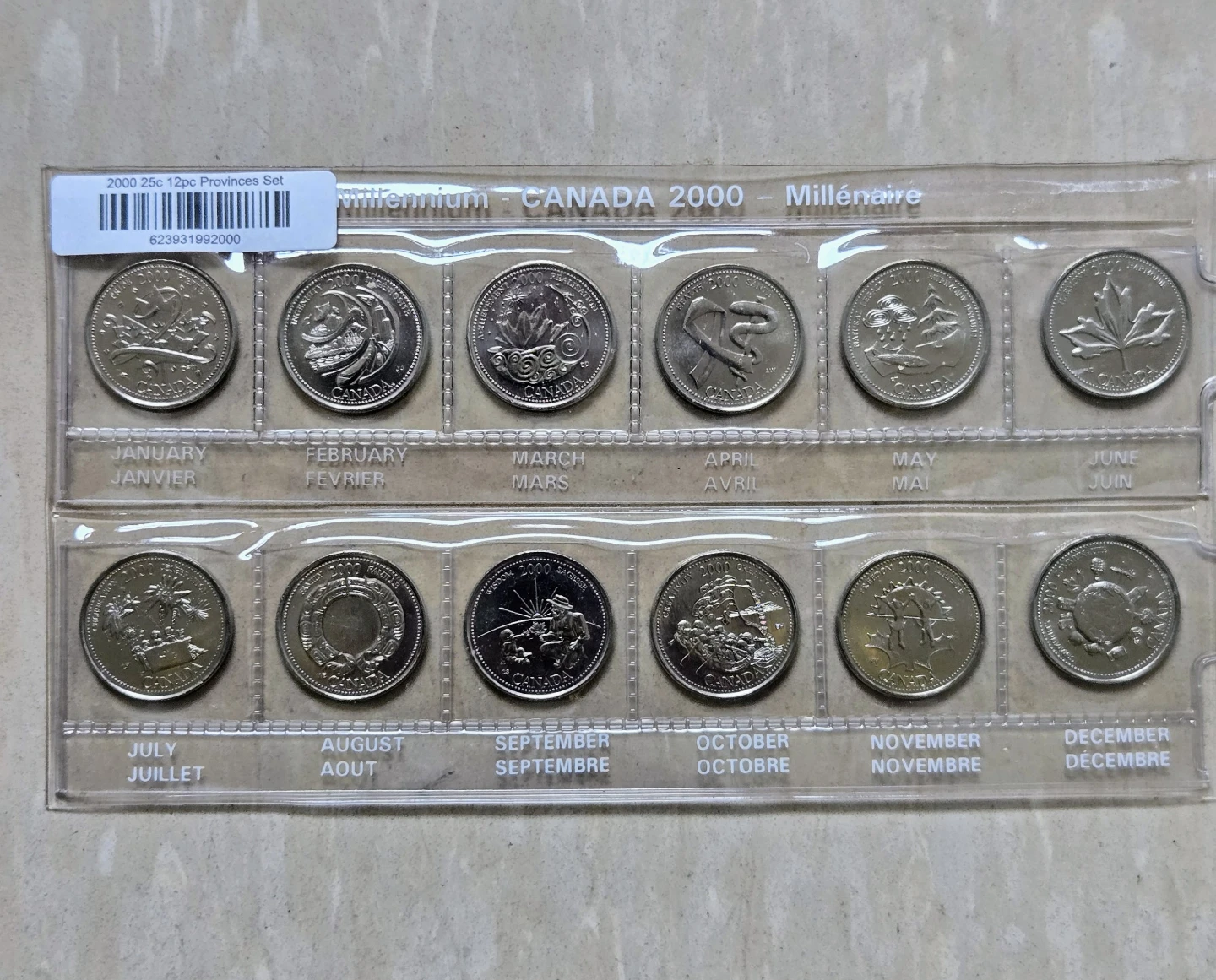 2000 Canadian Millennium Quarter - 12 Coin Set - photo 3