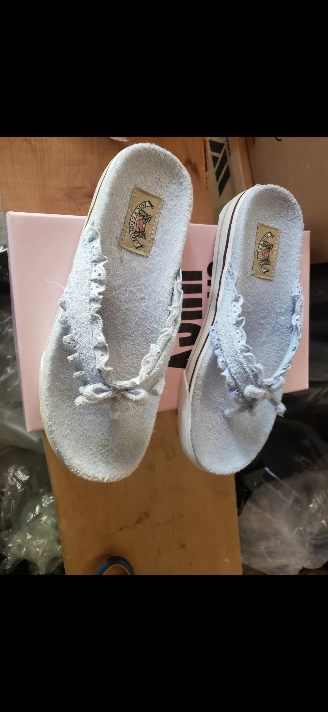 Juicy Couture Light Blue Ruffle Flip Flops
