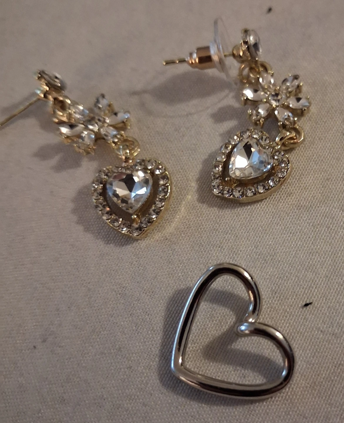 Sparkly Heart and Flower Dangle Earrings & Bracelet Set - photo 2