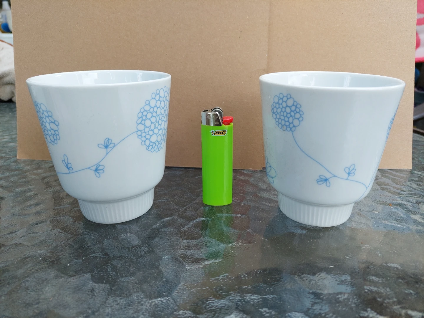 IKEA White Blue Floral Cups - Set of 2