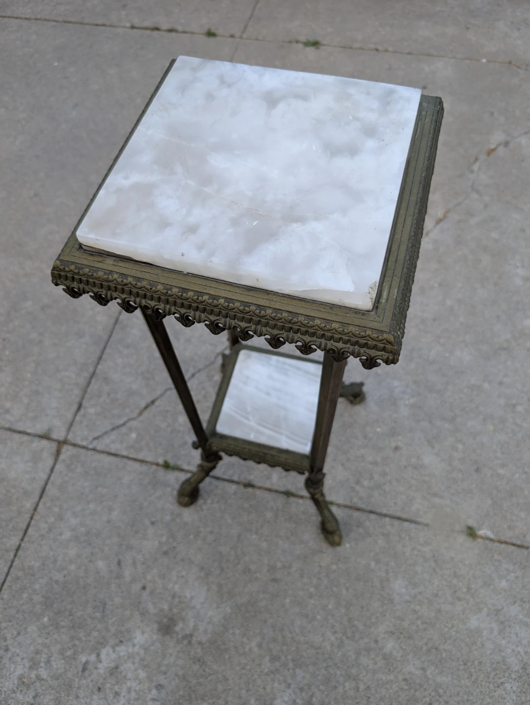 Antique Marble Top Plant Stand - photo 2