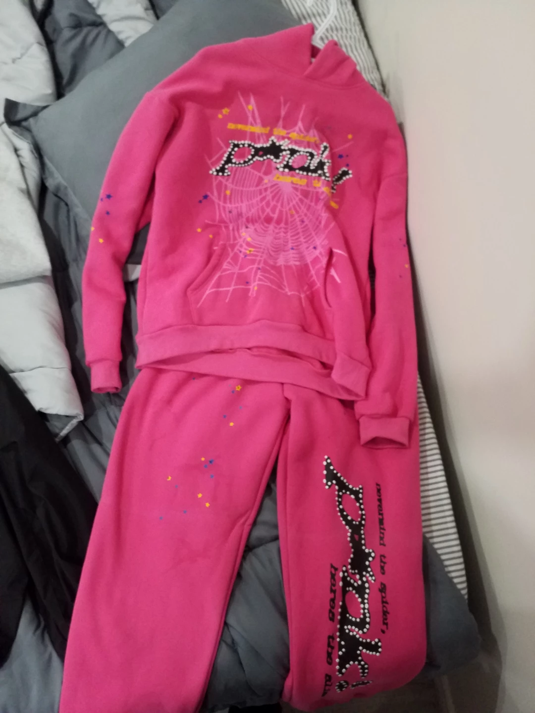 Pink Spider Tracksuit Set