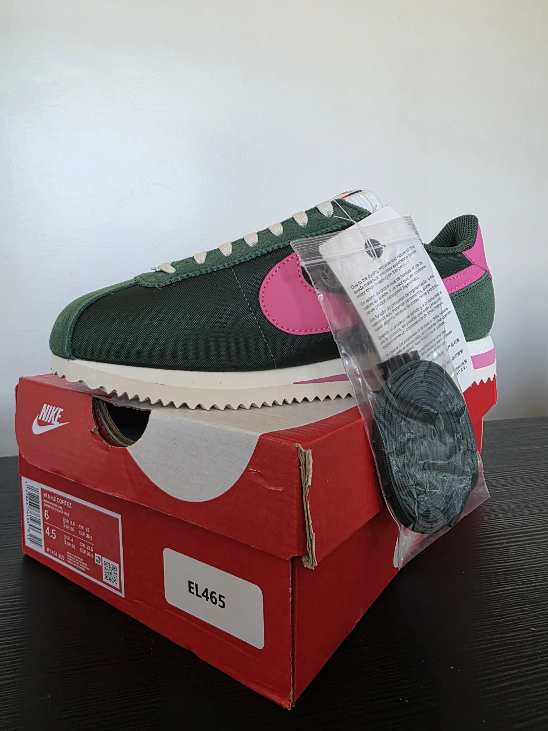 Nike Cortez Sneakers - Green & Pink - Size 6