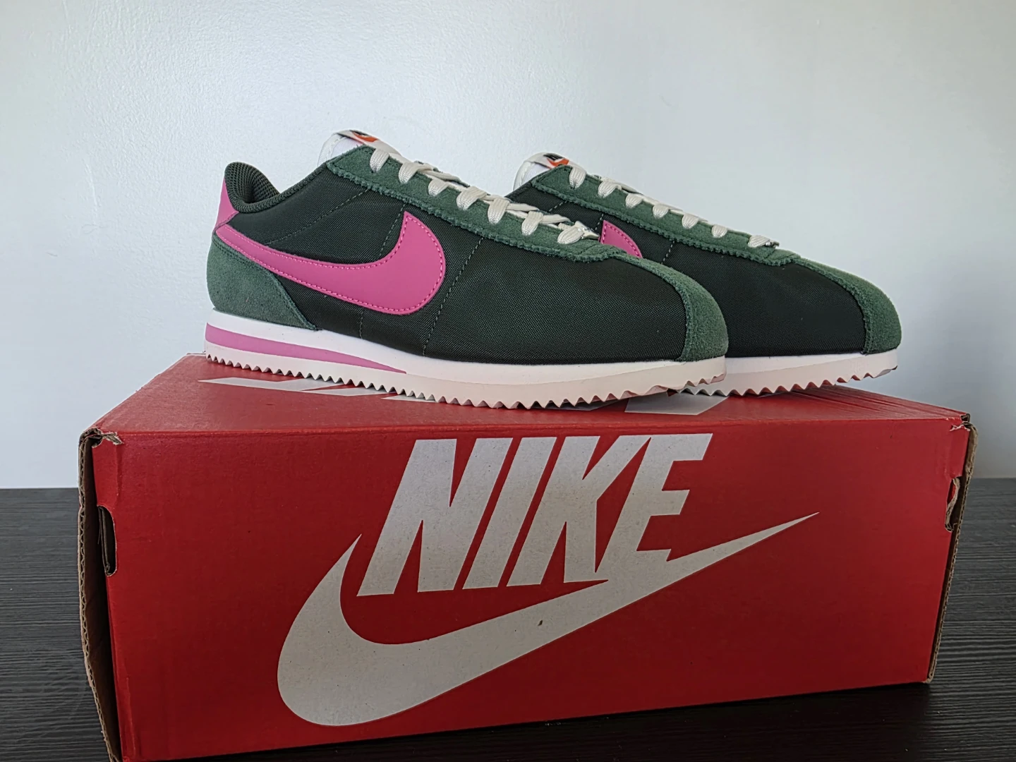 Nike Cortez Sneakers - Green & Pink - Size 6 - photo 2