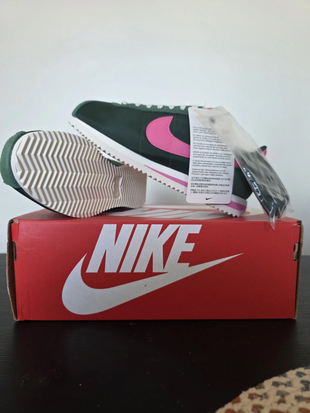 Nike Cortez Sneakers - Green & Pink - Size 6 - photo 4