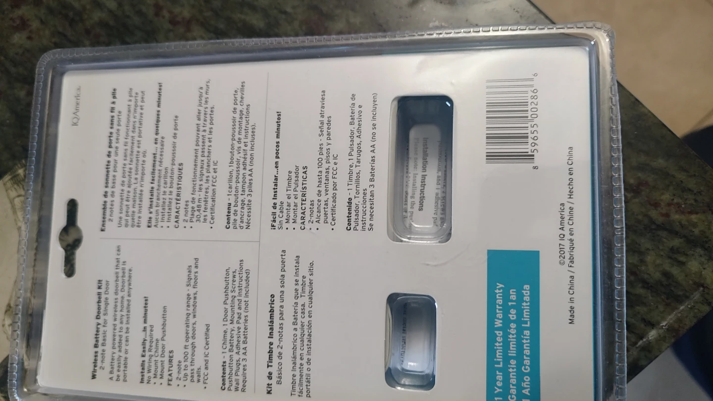 IQ America Wireless Battery Doorbell Kit - photo 2