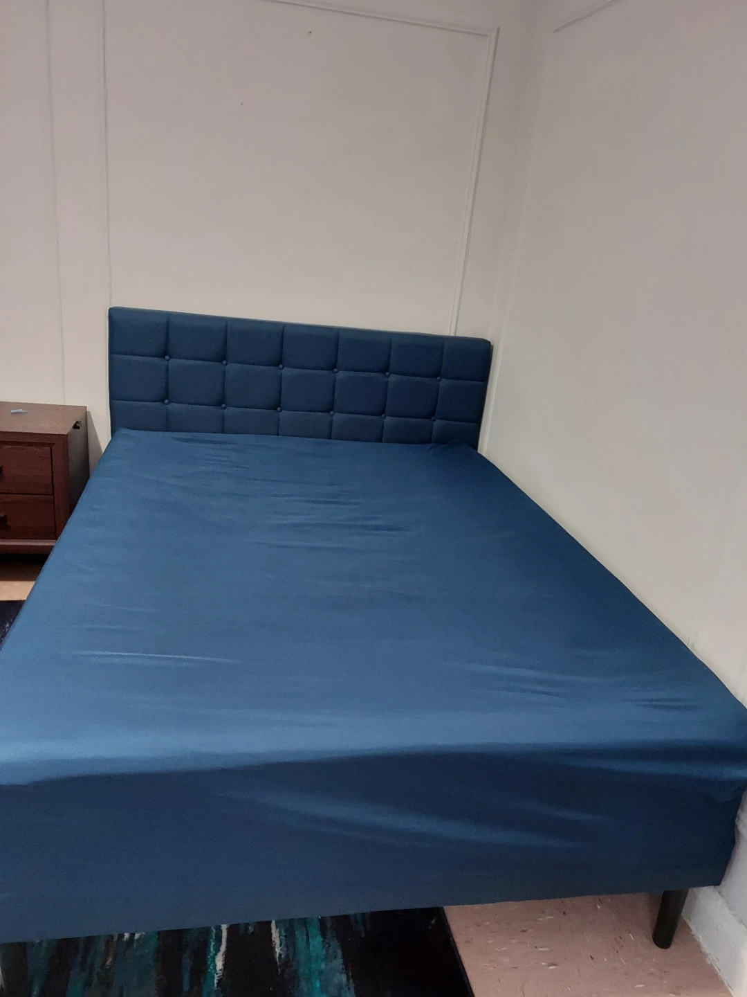 OBO Like New Queen Platform Bed Mattress & Headboard