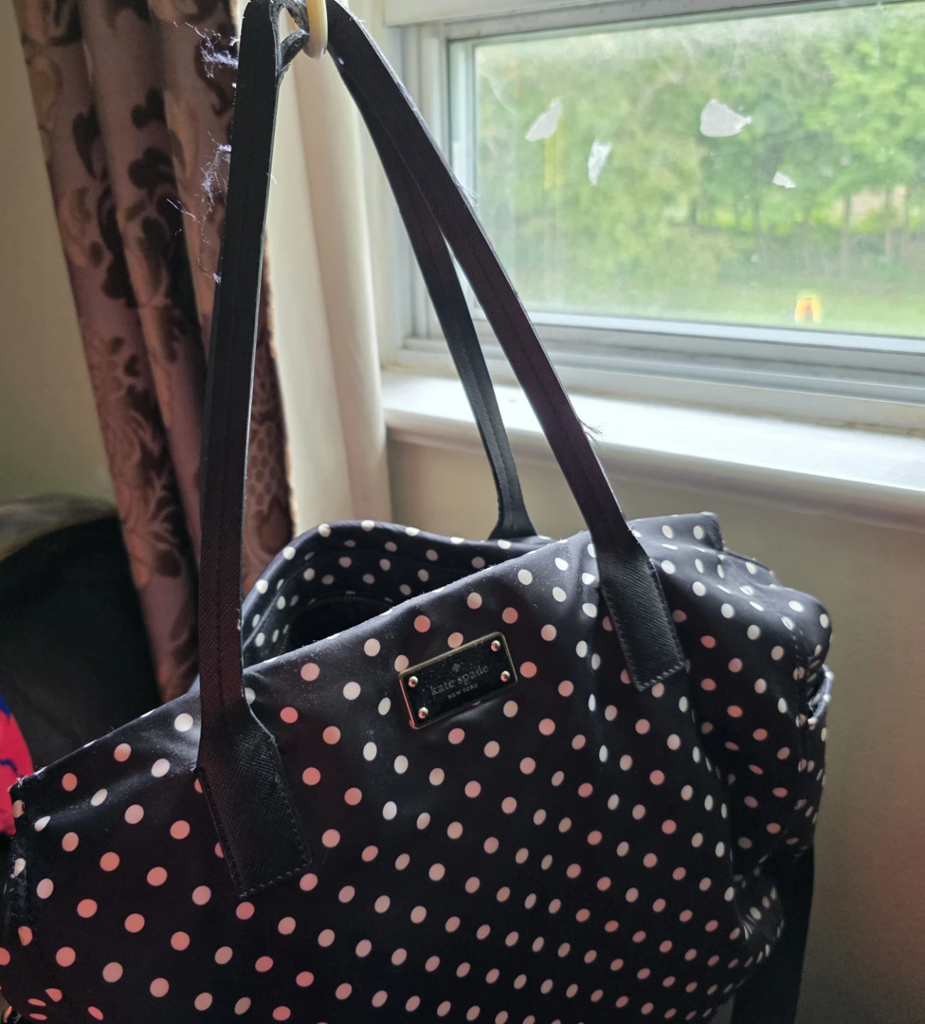 Kate Spade Black & White Polka Dot diaper bag