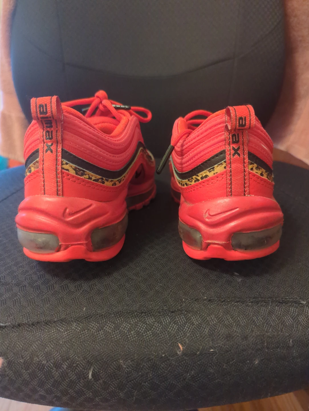 Nike Air Max 97 Red Leopard Print Shoes - photo 3