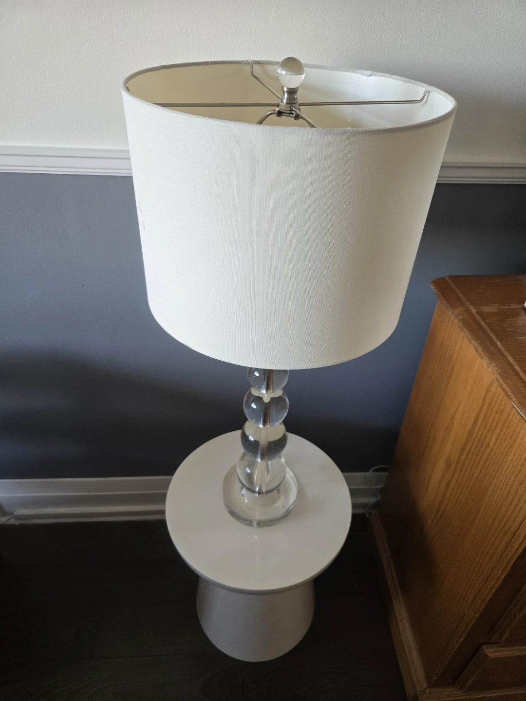 Stacked Crystal Ball Table Lamp with Matching Side Table - photo 2