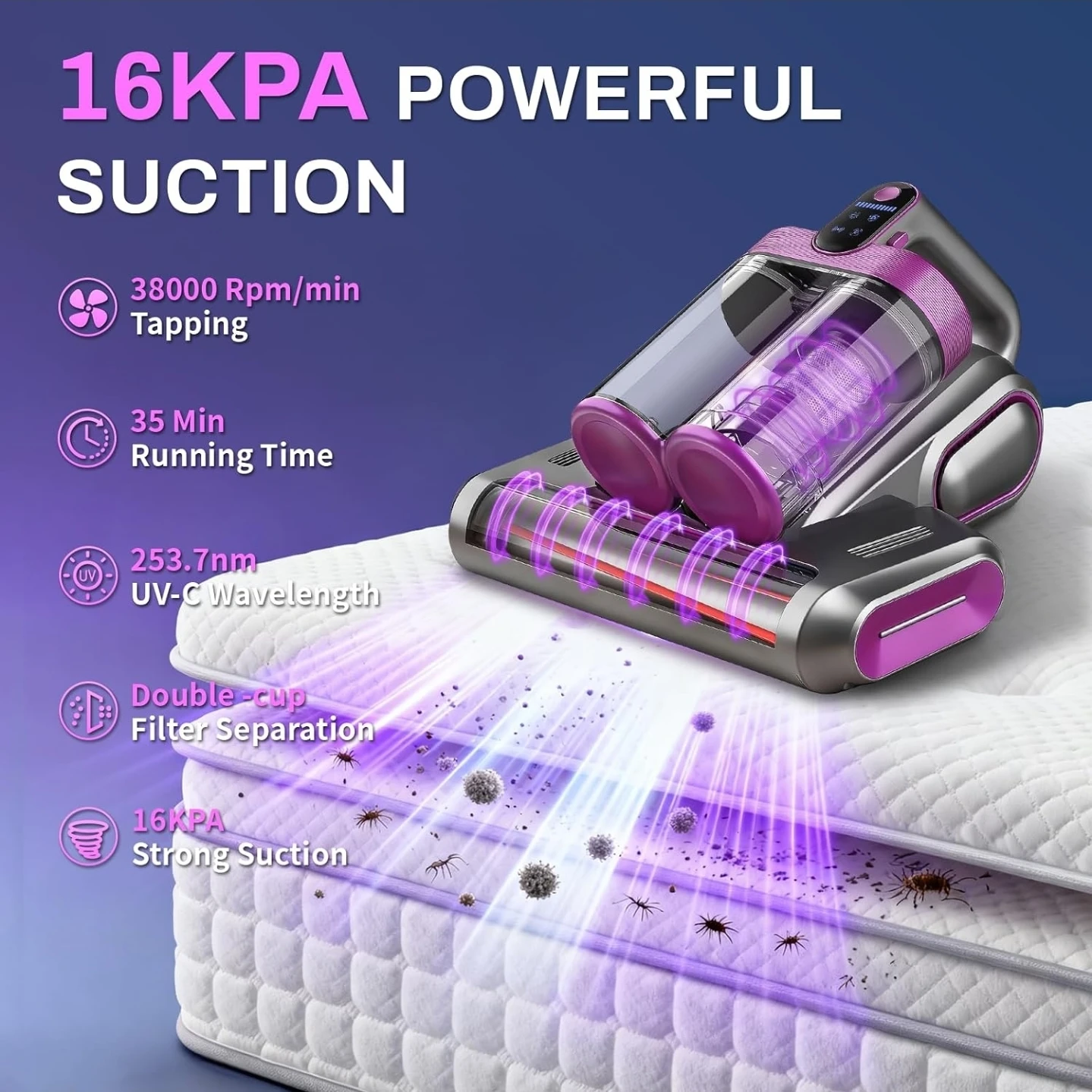 Cordless UV-C Light Vacuum Cleaner with Ultrasound - photo 2