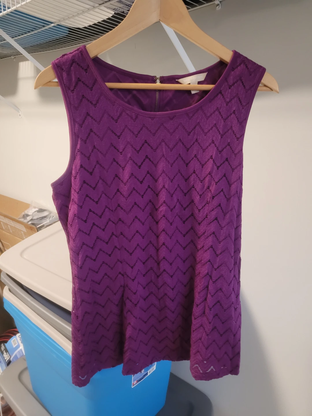 Banana Republic Purple Chevron Knit Tank Top
