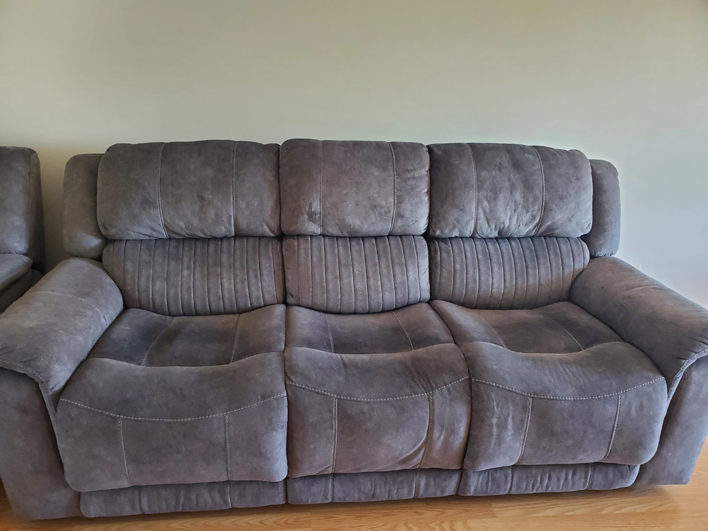 Grey Reclining Sofa