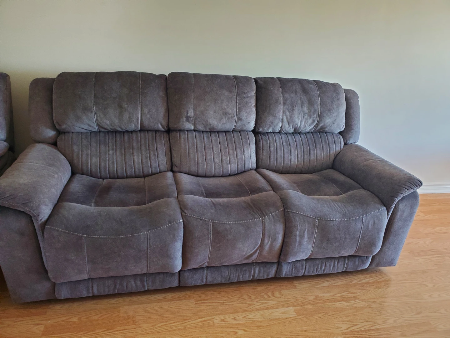 Grey Reclining Sofa - photo 2