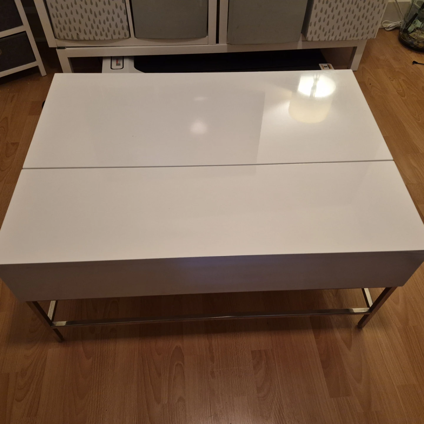 Structube lift top coffee table white laquer - photo 4