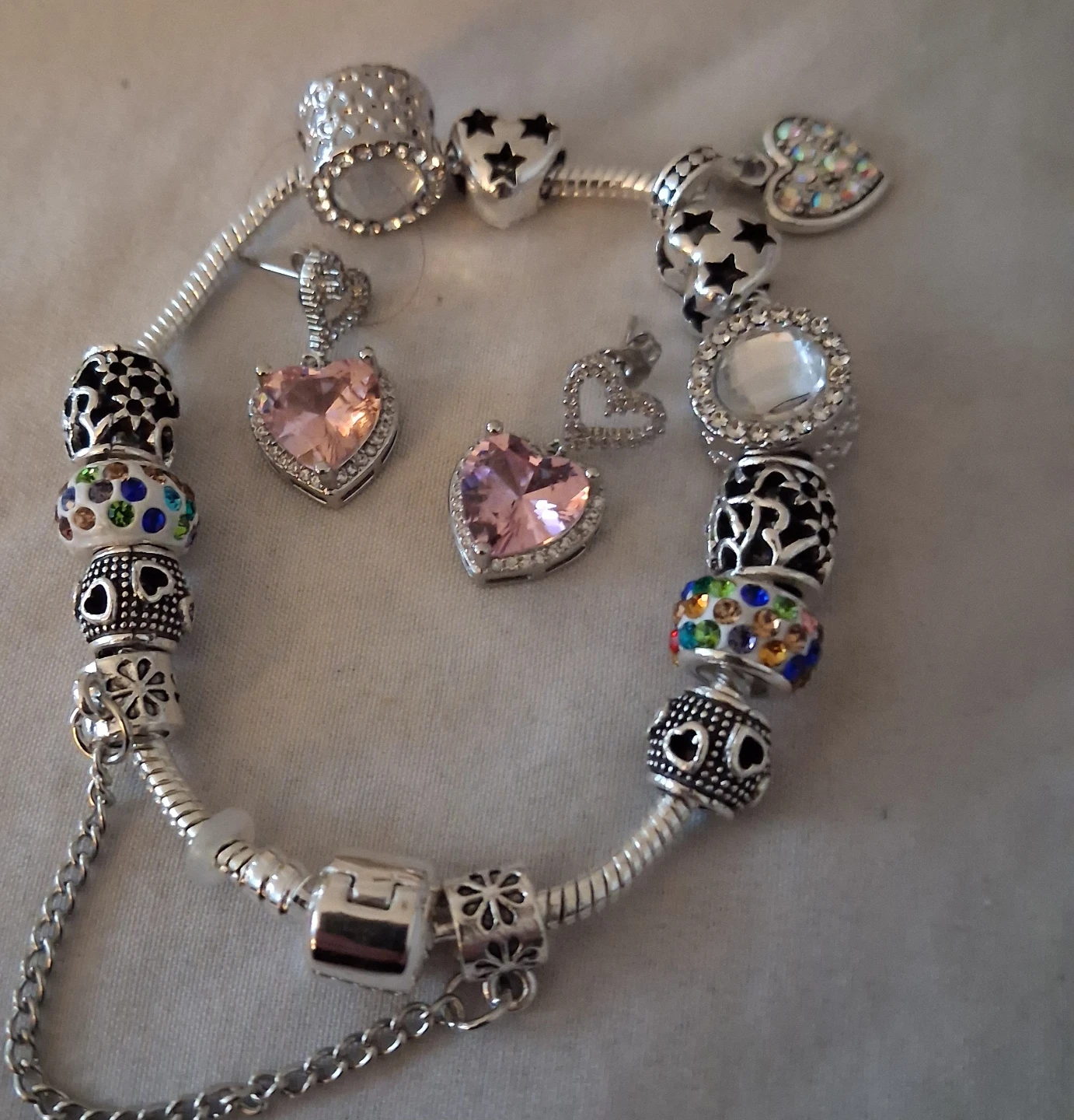 Charm Bracelet & Heart Earrings Set - photo 5