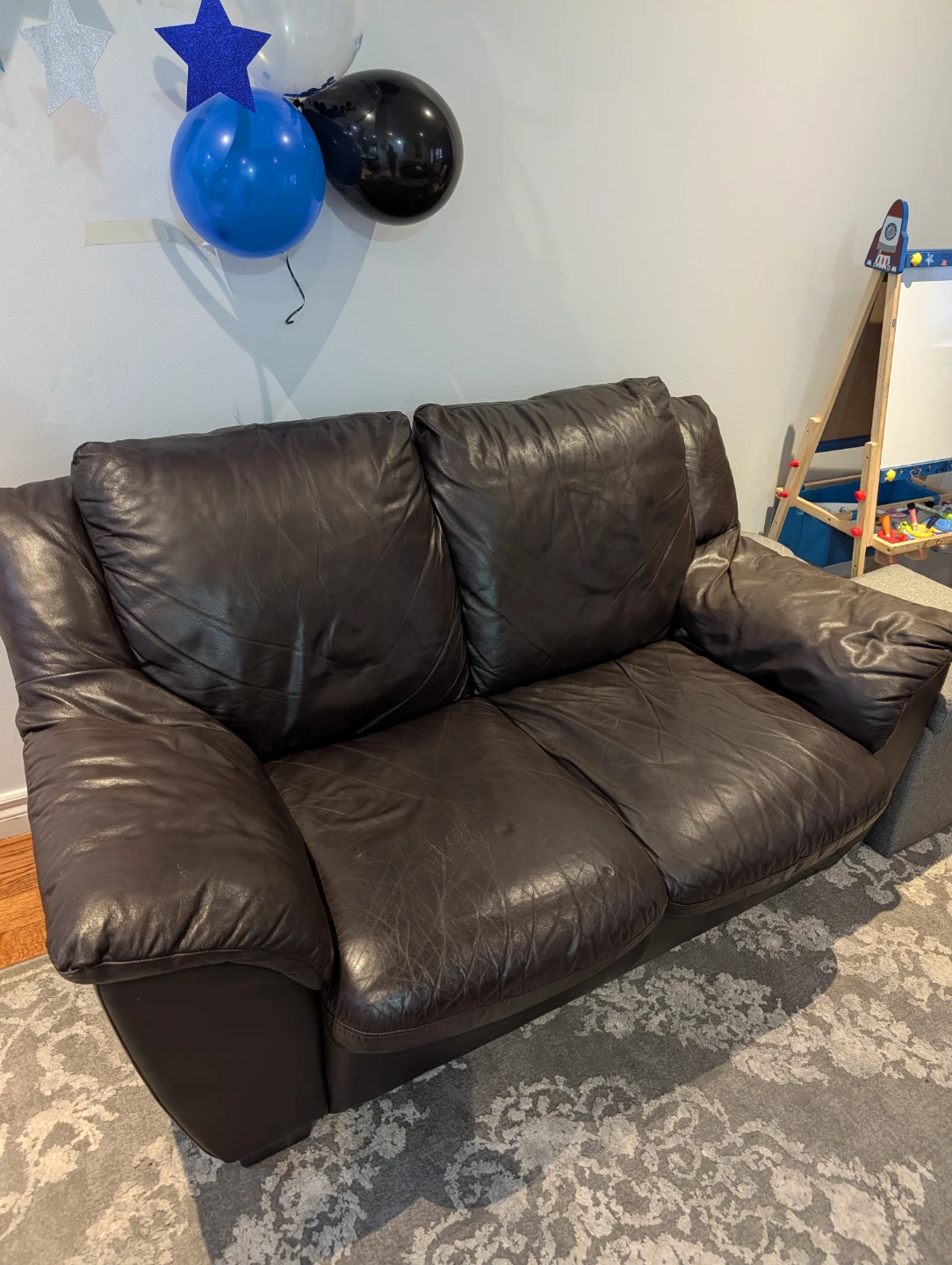 Brown Leather Sofa - photo 3