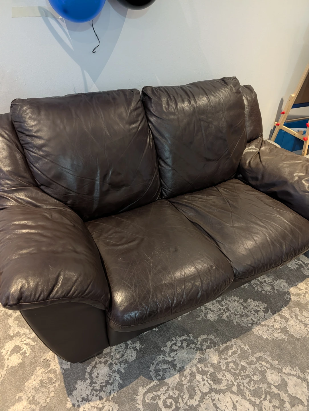 Brown Leather Sofa - photo 4