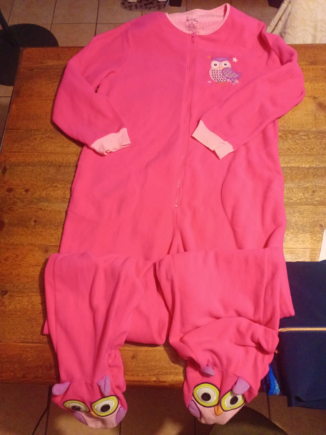 Nick & Nora's Pink Owl Fleece Sleepwear Pajamas