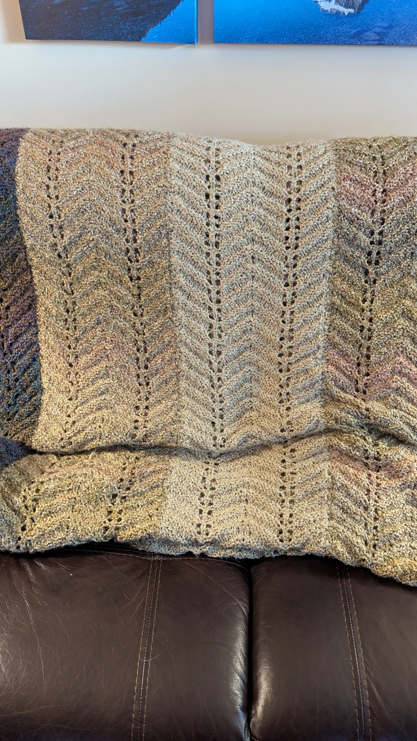 Hand-Knitted Throw Blanket - photo 2