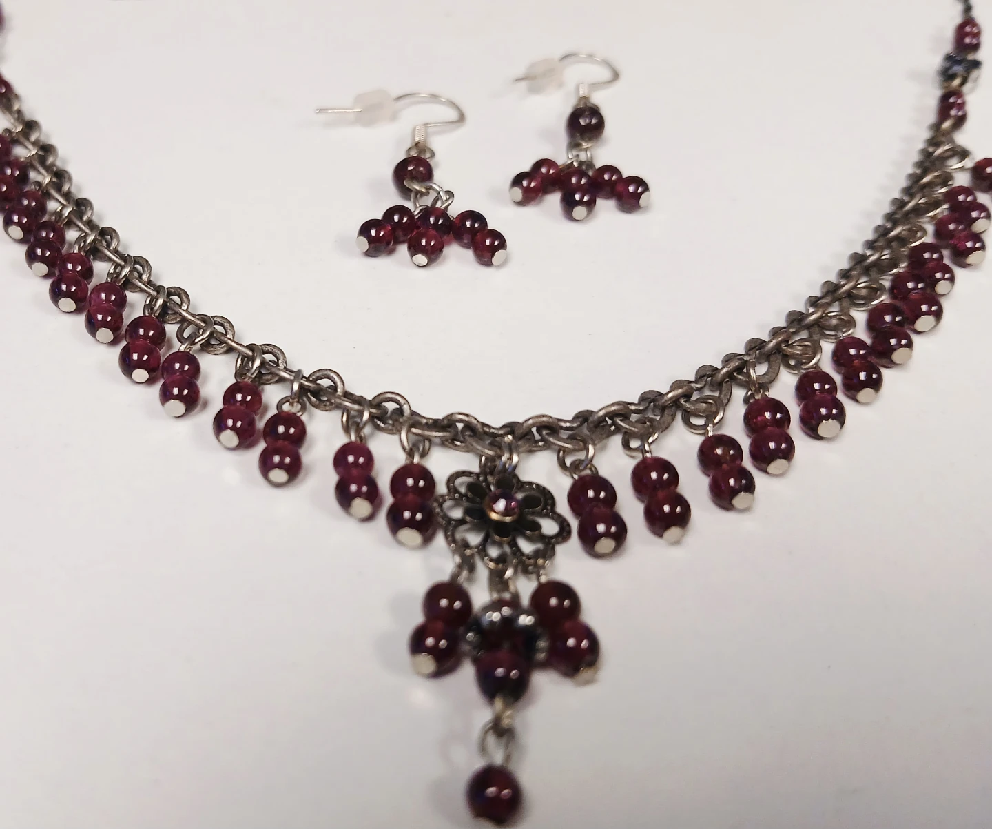 Garnet Necklace and Earring Set - photo 5
