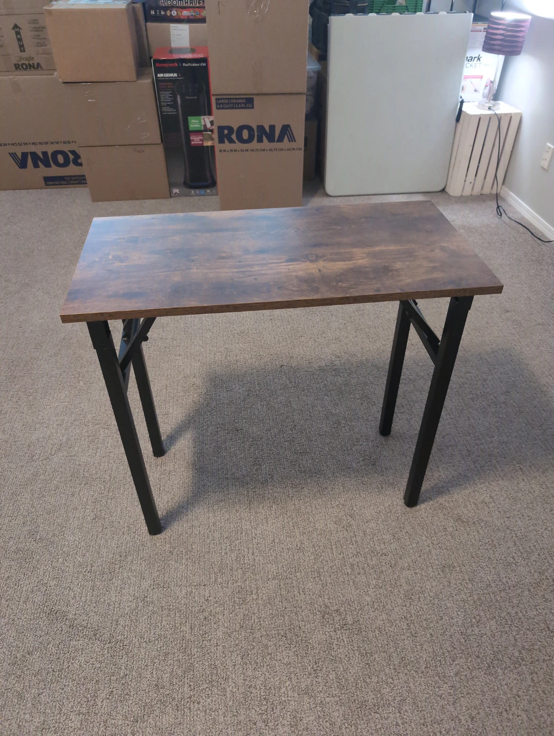 Foldable Desk with Rustic Wood Top
