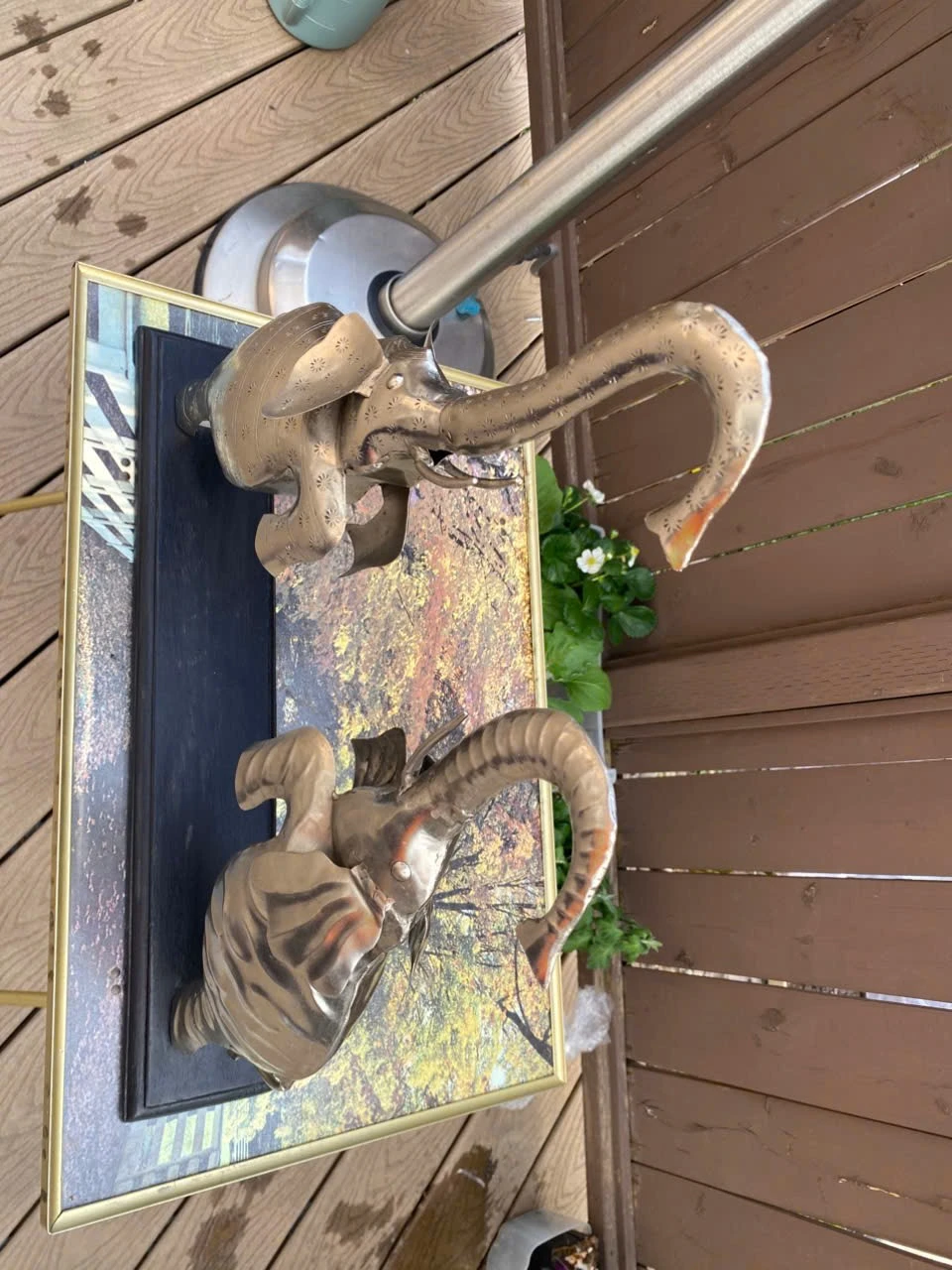 Vintage Metal Elephant Figurines - Set of 2
