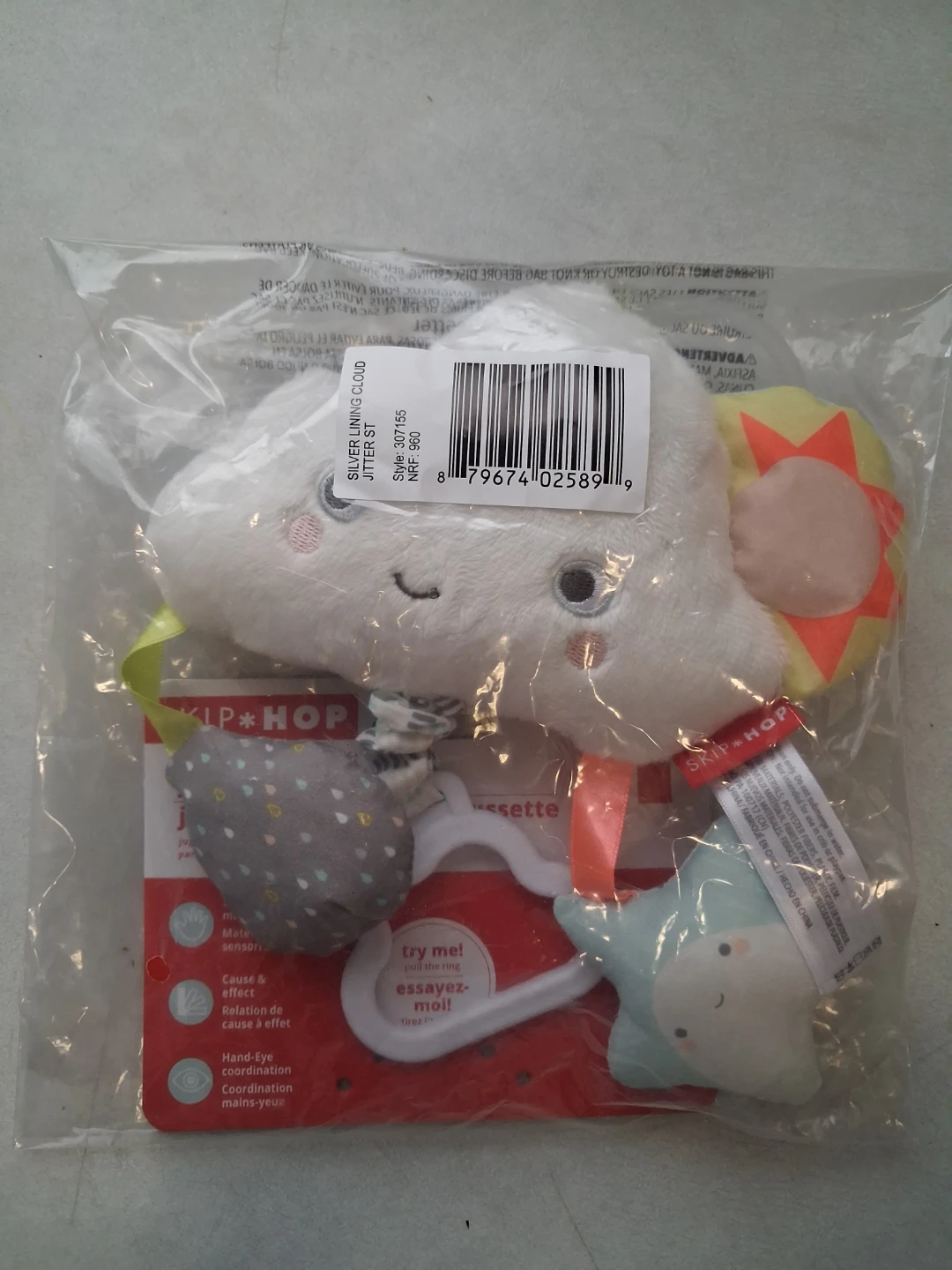 [New] Skip Hop Silver Lining Cloud Jitter Stroller Toy