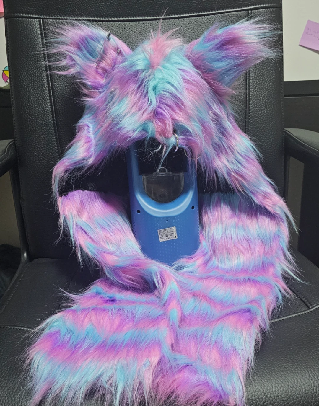 FREE Pastel Pink Blue & Purple Fuzzy Pierced Cat Ear Beanie
