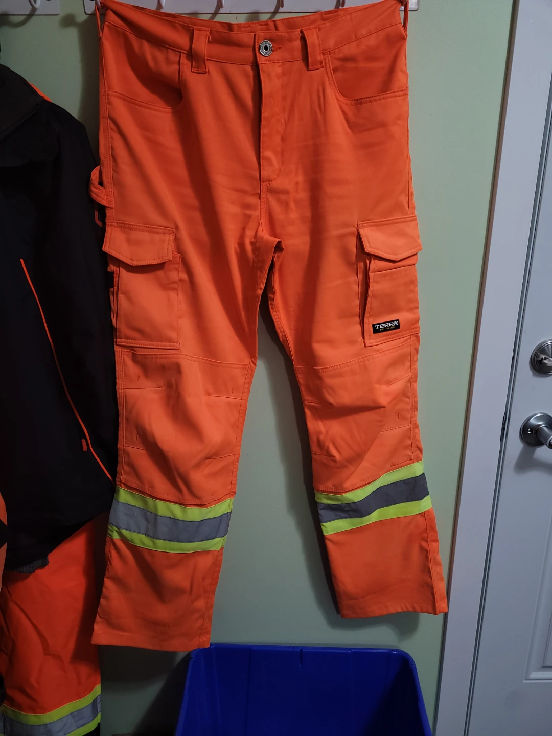Terra Hi-Vis Work Pants Orange 34/32 - photo 3