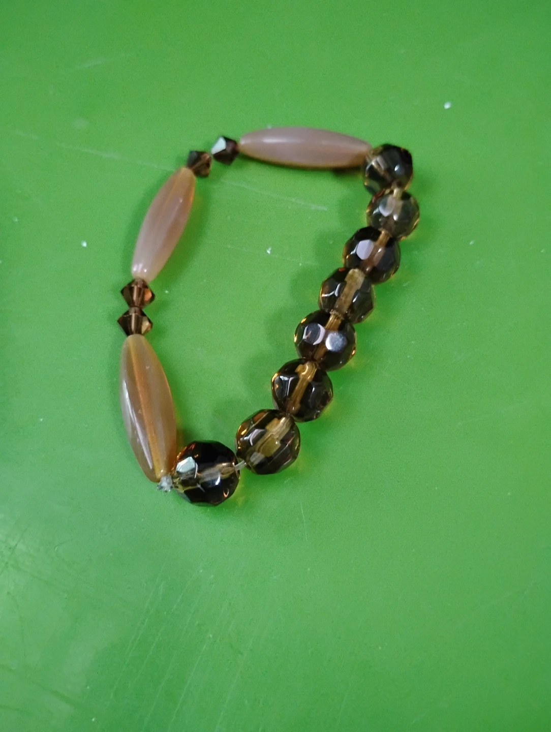 Beaded Bracelet with Amber and Translucent Beads ⚽ - photo 2
