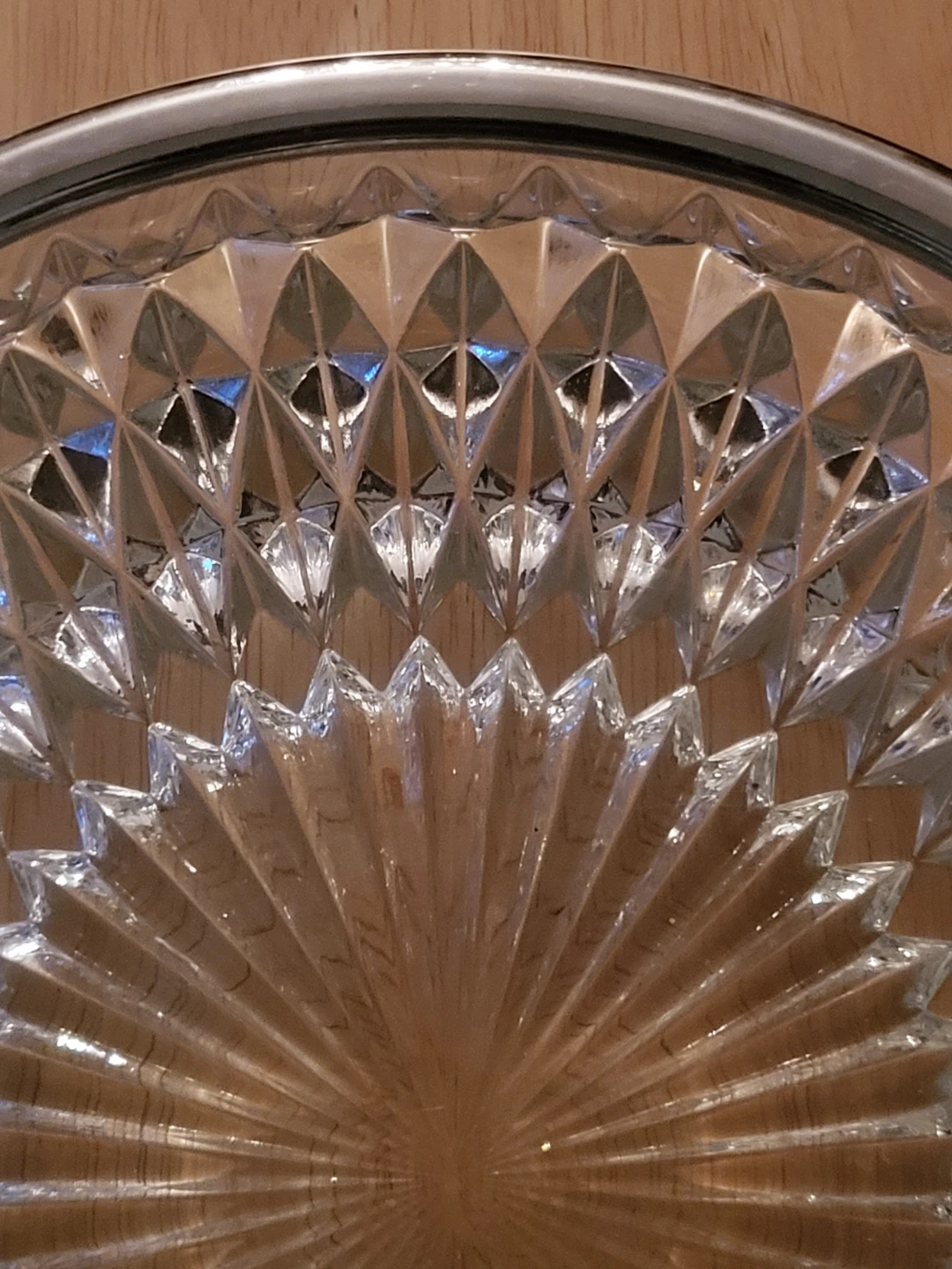 Cut Glass bowl with Silver Tone trim - photo 3