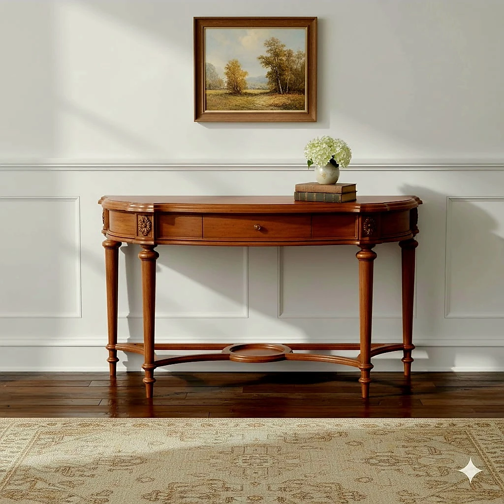 Brand New in Box Home Elegance Half-Moon Hallway Table
