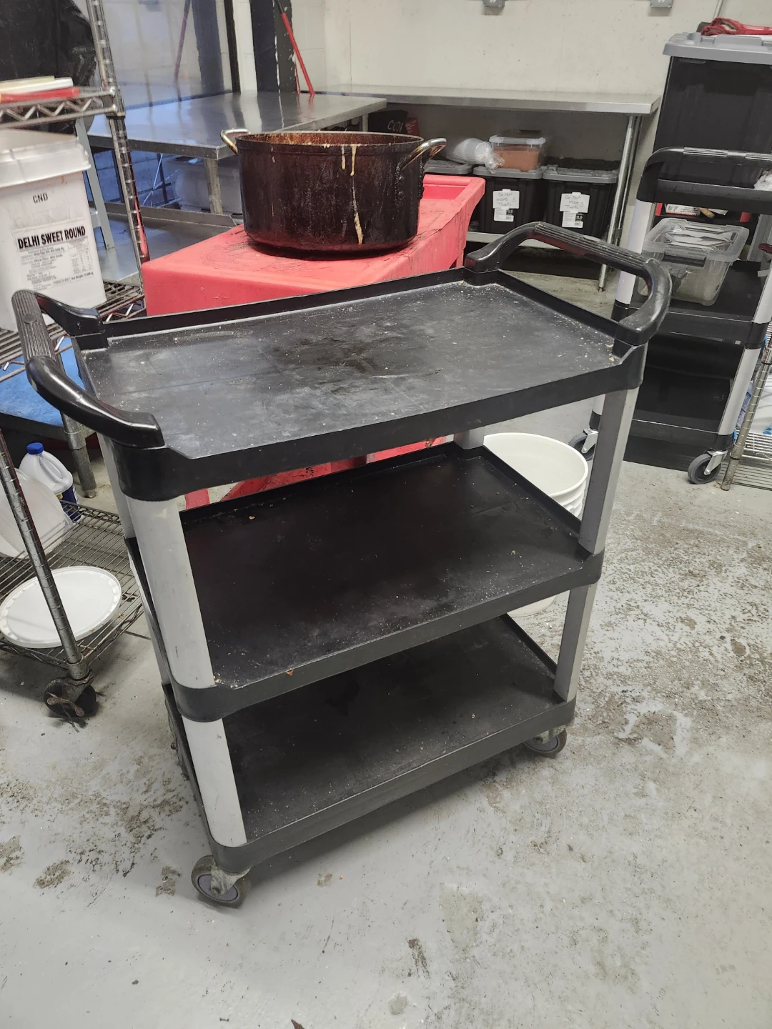 Black 3-Tier Utility Cart