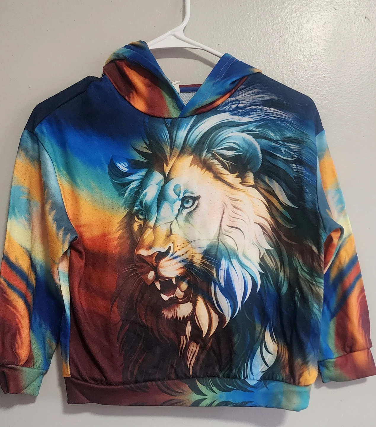 SHEIN Kids Lion Graphic Hoodie Size 8Y