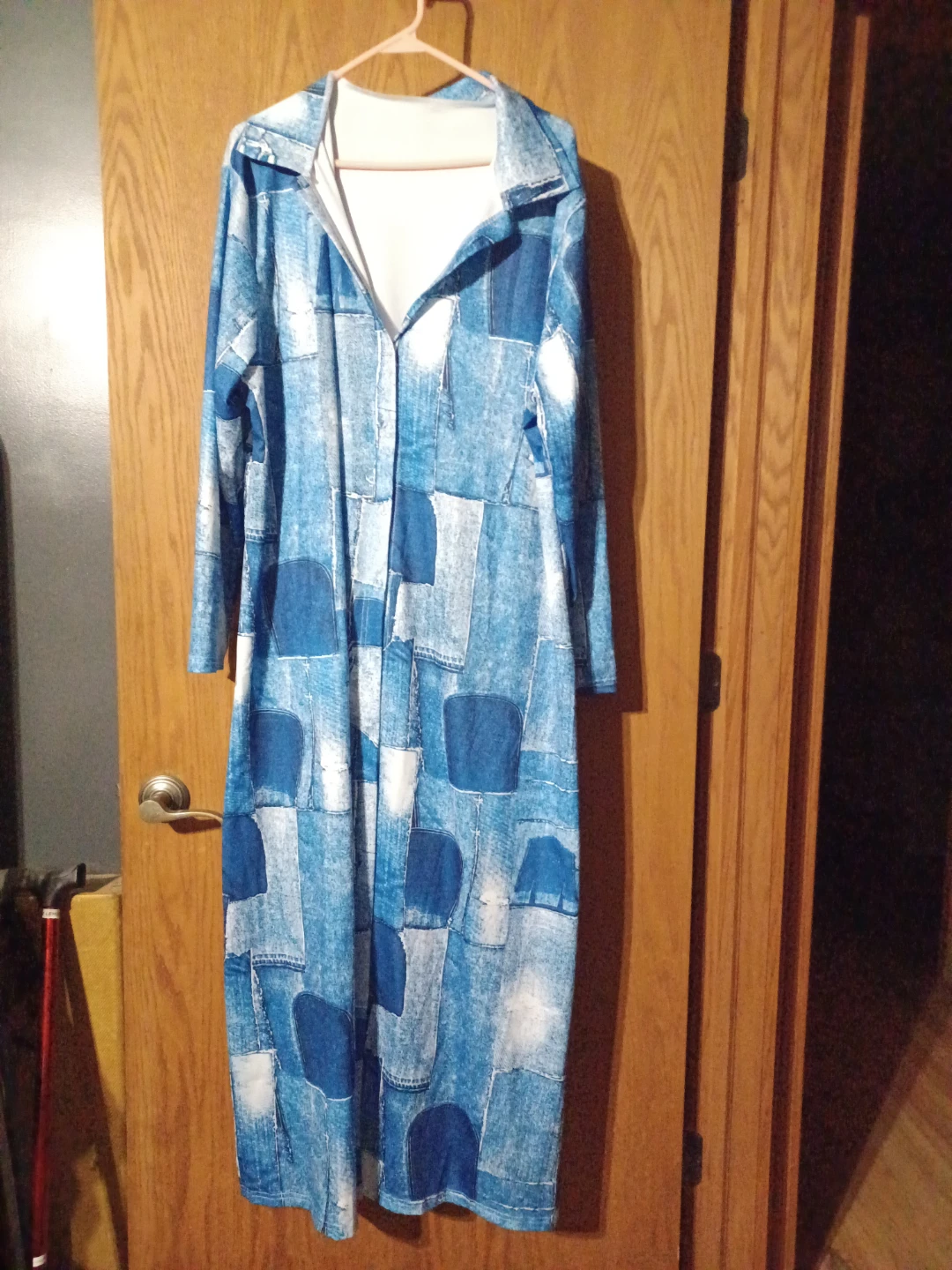 Women's Long Denim Patchwork Dress/Long Cloak or Lounge Wear
