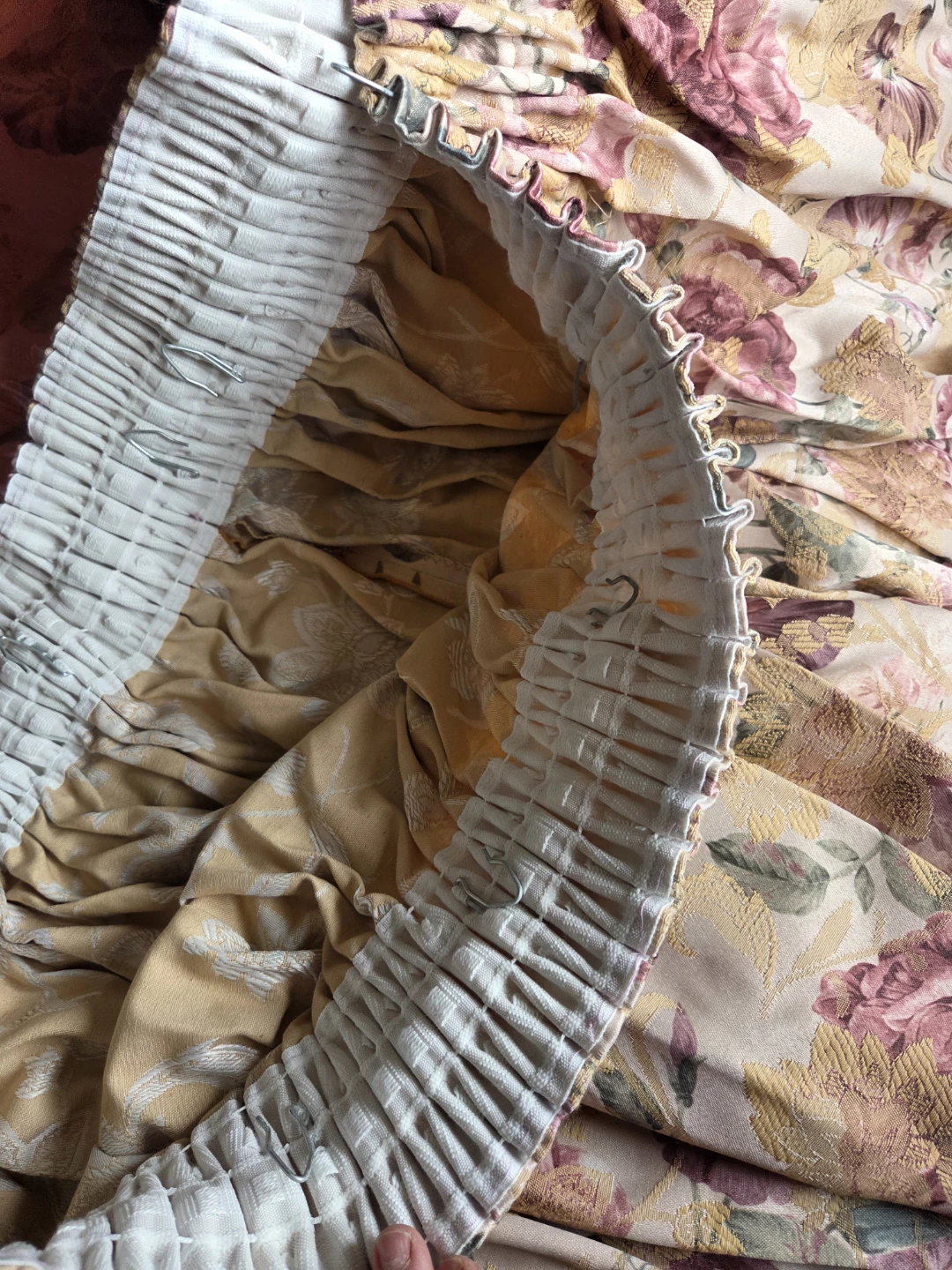 Vintage Floral Brocade Curtains