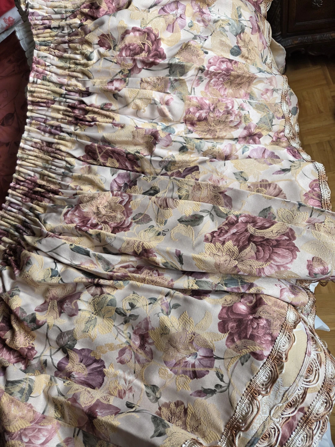 Vintage Floral Brocade Curtains - photo 2