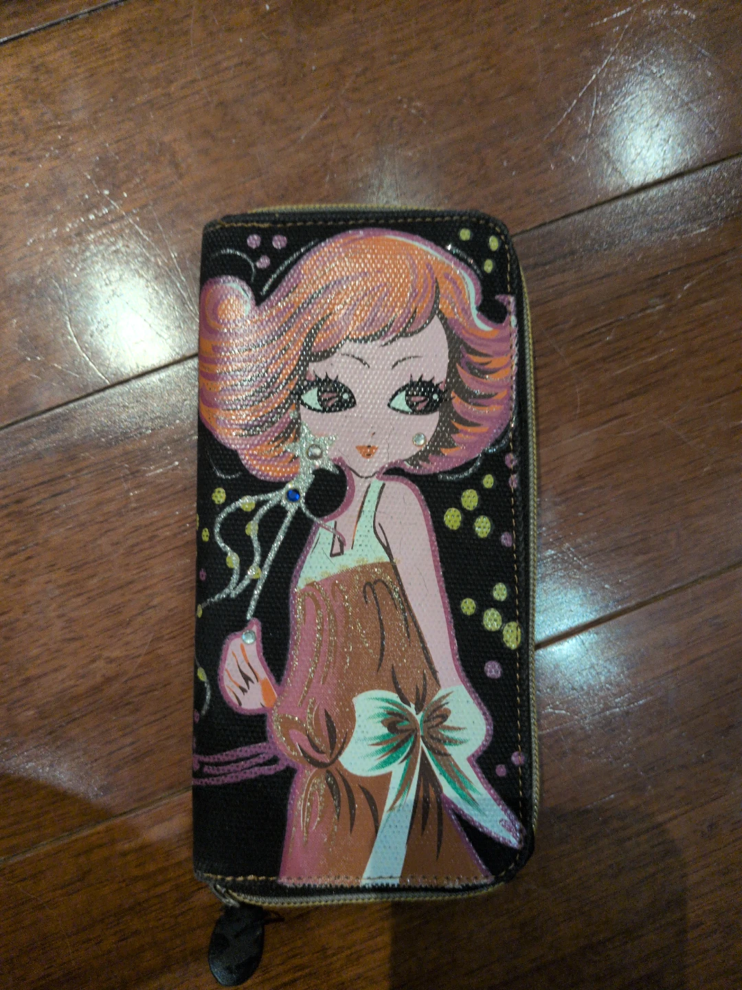 Zip-around wallet with illustrated girl design - photo 2