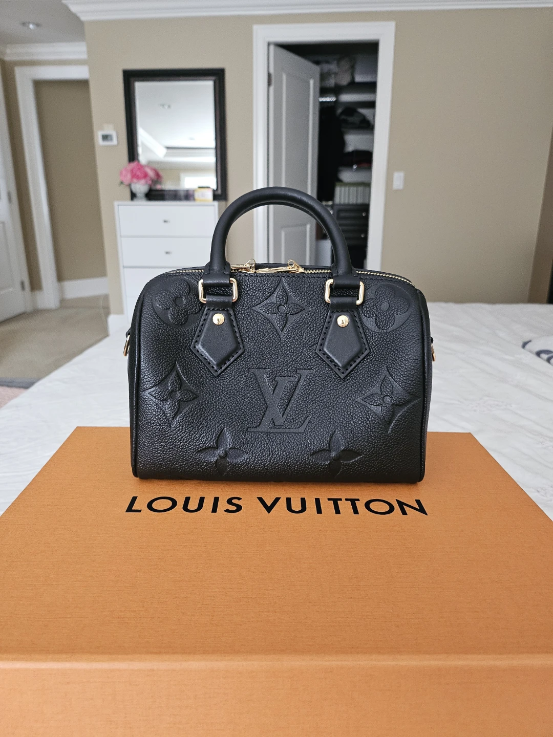 Louis Vuitton Speedy 20 Black Empreinte Leather Handbag