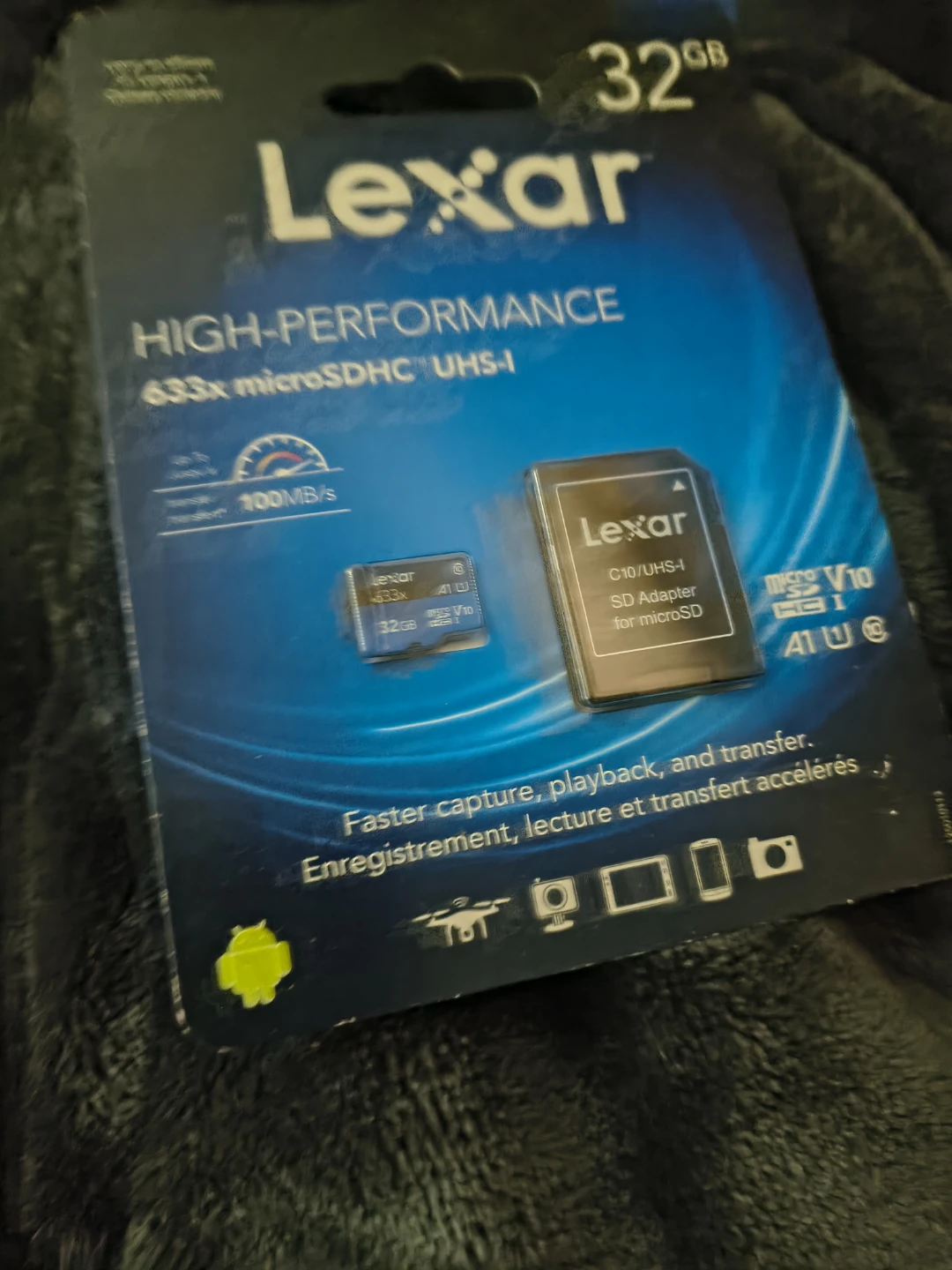 Lexar 32GB microsdhc, with a adapter (UNOPENED)